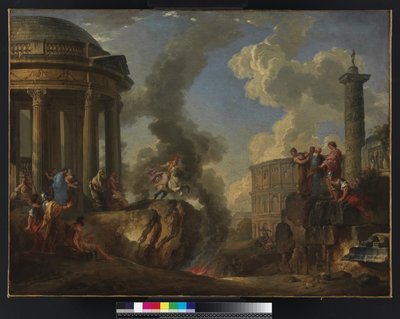 Marcus Curtius saltando al abismo de Giovanni Paolo Pannini