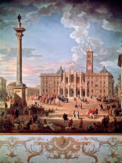 Piazza y Iglesia de Santa Maria Maggiore de Giovanni Paolo Pannini