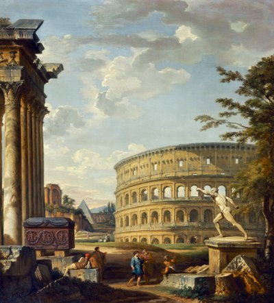Paisaje romano con el Coliseo de Giovanni Paolo Pannini