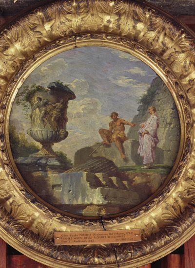 Ruinas con dos hombres de Giovanni Paolo Pannini