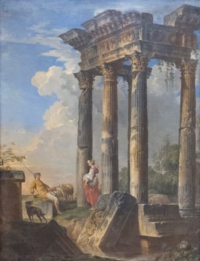Ruinas con pastores de Giovanni Paolo Pannini