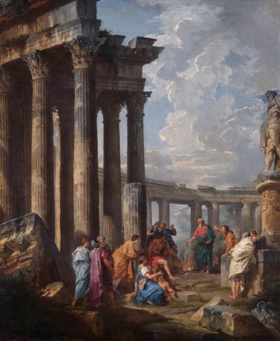 San Pablo en Malta agarrando la víbora de Giovanni Paolo Pannini