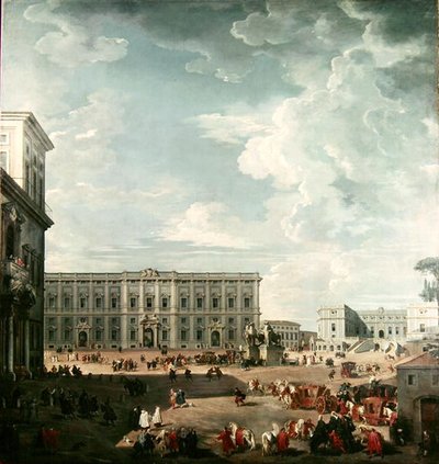 Vista de la Piazza del Quirinale, Roma de Giovanni Paolo Pannini