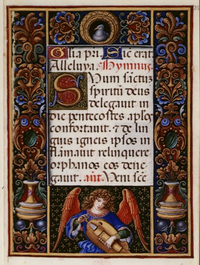 Añadir 34294 fol.32 Página de texto con borde decorado, de las 