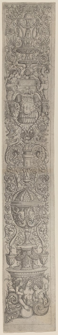 Panel de ornamento: Nereida montada por dos niños de Giovanni Pietro Birago and Zoan Andrea