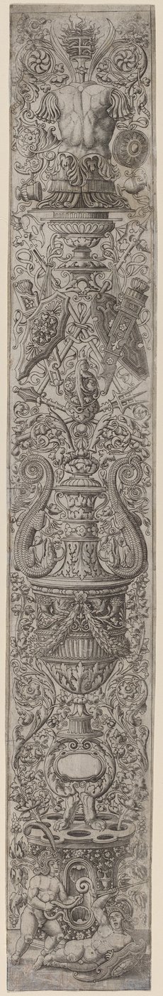 Panel de ornamento: dos niños con cascos de Giovanni Pietro Birago and Zoan Andrea
