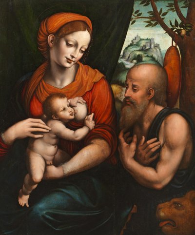 La Virgen y el Niño con San Jerónimo de Giovanni Pietro Rizzoli (attr. to) Giampietrino