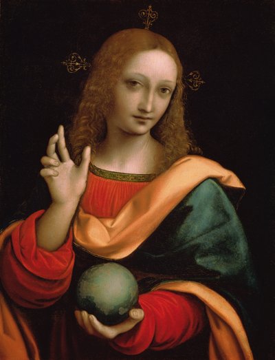 Salvador del mundo (temple sobre tabla) de Giovanni Pietro Rizzoli Giampietrino
