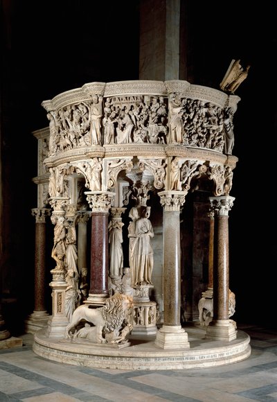 Silla. Escultura de mármol de Giovanni Pisano (1248-1314). 1302-1311 Catedral de Pisa (Duomo di Santa Maria Assunta di Pisa), Italia de Giovanni Pisano