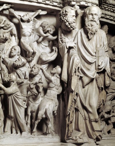 Detalle de los relieves de la silla realizada por Giovanni Pisano de Giovanni Pisano