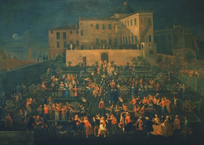 Fiesta de Mozzatore en el jardín del Palazzo Rospigliosi en 1740 de Giovanni Reder