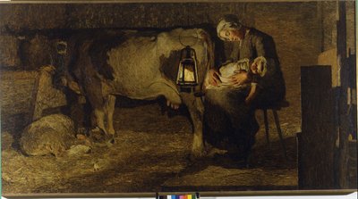 Ambas madres. Pintura de Giovanni Segantini (1858 - 1899). 1889. Civica Galleria d