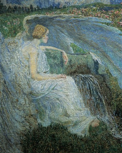 Amor en la Fuente de la Vida (detalle) de Giovanni Segantini