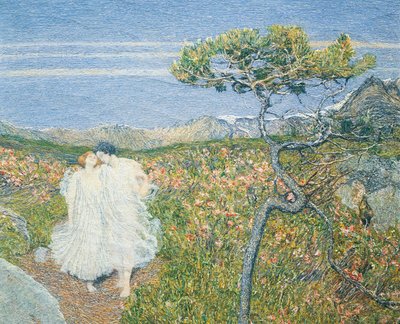Amor en la Fuente de la Vida (detalle) de Giovanni Segantini