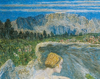 Amor en la Fuente de la Vida o Amantes en las Fuentes de la Vida (detalle) de Giovanni Segantini
