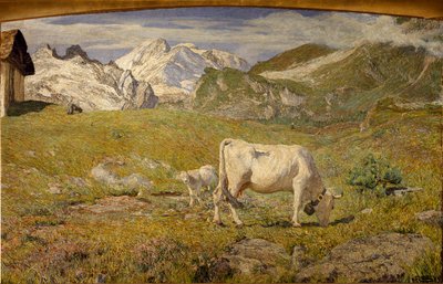 Pastos en primavera de Giovanni Segantini