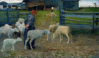 Regreso al establo. 1888 de Giovanni Segantini