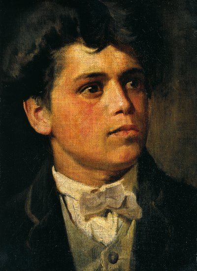Autorretrato a los 20 años, por Giovanni Segantini (1858-1899) de Giovanni Segantini