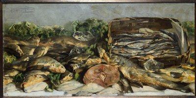 Naturaleza muerta con peces de Giovanni Segantini