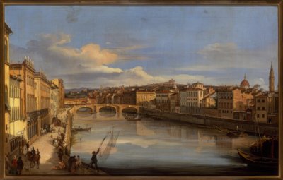 Vista del Arno y el Ponte Vecchio, Florencia de Giovanni Signorini