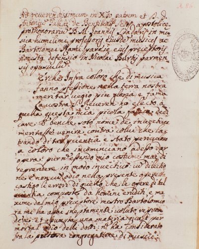 Página manuscrita de un tratado de música de Giovanni Spataro de Giovanni Spataro