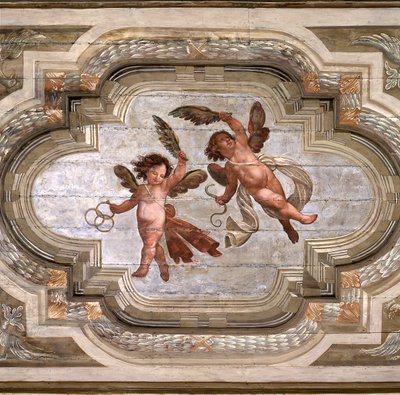 Cupidos, bóveda de la Sala de las Virtudes Teologales (fresco) de Giovanni Stefano Danedi