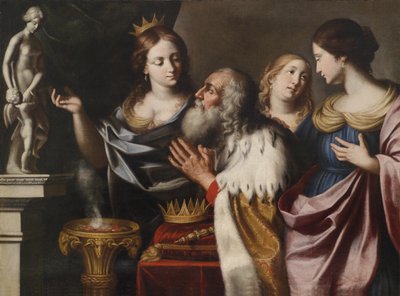 Las esposas del rey Salomón lo llevan a la idolatría de Giovanni Venanzi di Pesaro