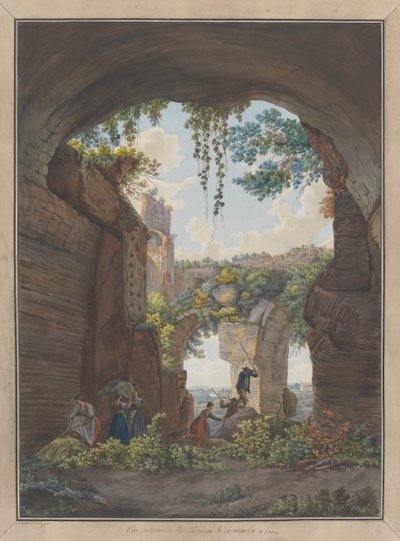 Interior de los Baños de Caracalla de Giovanni Volpato, Louis Ducros