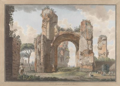 Interior de los Baños de Caracalla de Giovanni Volpato, Louis Ducros
