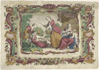 Lavanda de Dorstigen tercero obra de misericordia corporal / Obra de misericordia corporal posterior (...) (título sobre objeto) De spirituele werken van barmhartigheid (título de la serie) de Giovanni Volpato
