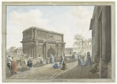 Vista del Arco de Septimius Severus en Roma L