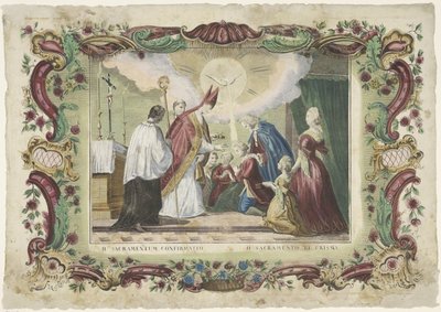 El Sacramento de la Santa Confirmación II. sacramentum confirmatio / II. sacramento el crisma (título sobre objeto) Los siete sacramentos (título de la serie) de Giovanni Volpato
