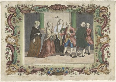 El sacramento del matrimonio VIII. sacramentum matrimonio / VII. sacramento el matrimonio (título sobre objeto) Los siete sacramentos (título de la serie) de Giovanni Volpato