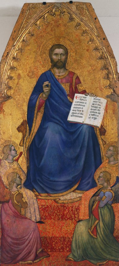 Cristo entronizado adorado por ángeles, de Giovanni da Milano (activo de 1346 a 1369), temple y oro sobre tabla de Giovanni da Milano