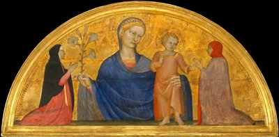 Madonna y el Niño con donantes de Giovanni da Milano