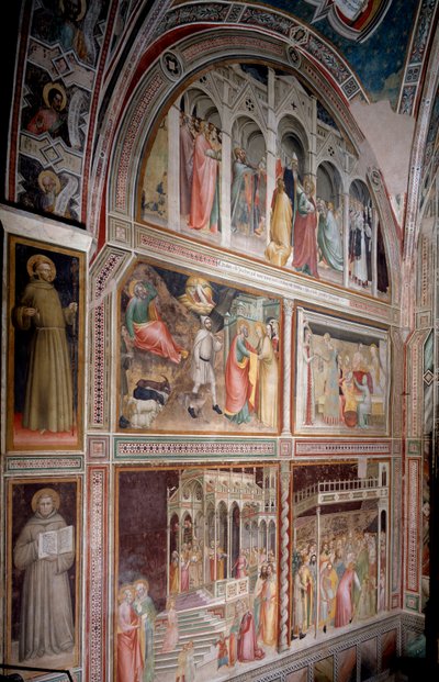 La vida de la Virgen: Joaquín expulsado del Templo, la Anunciación y el encuentro con Ana, el nacimiento de María, la presentación y el matrimonio de Giovanni da Milano