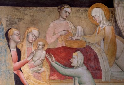 La vida de la Virgen: el nacimiento de María (detalle) de Giovanni da Milano