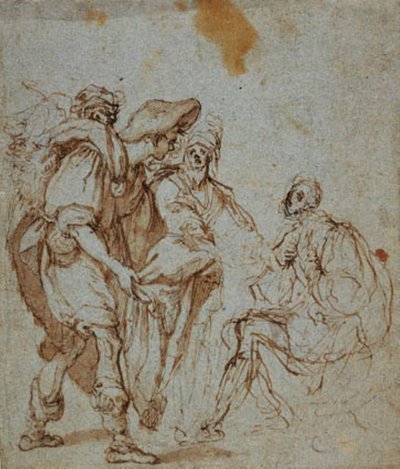Los hermanos de José mostrando su abrigo ensangrentado a Jacob de Giovanni da San Giovanni