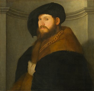 Retrato de un caballero con una cadena de oro, circa 1525-1530 de Giovanni de Busi Cariani