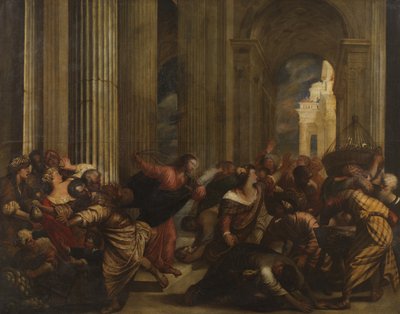 Cristo expulsando a los mercaderes del Templo, c.1575-90 de Giovanni de Vecchi