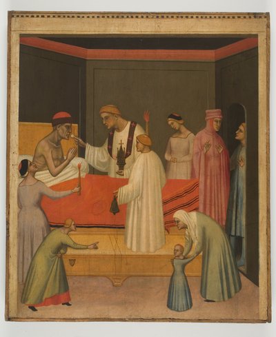 Comunión de los enfermos, c.1360 (temple sobre tabla) de Giovanni del Biondo dal Casentino