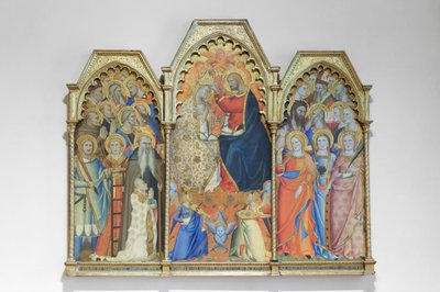 Coronación de la Virgen y los Santos, finales del siglo XIV (pintura sobre madera) de Giovanni del Biondo dal Casentino