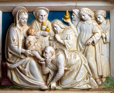 Adoración de los Magos (detalle) de Giovanni della Robbia