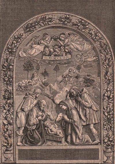 Natividad de Giovanni della Robbia (1469-1529 o 1530), Pinacoteca di Citta di Castello, Umbría, Italia, xilografía de Le cento citta d