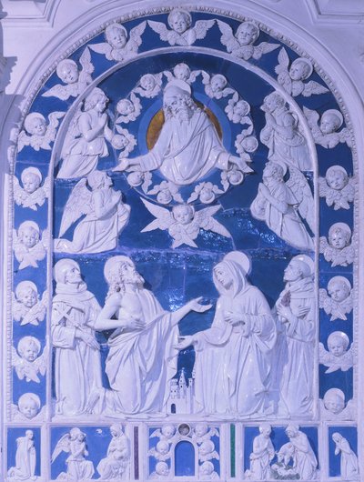 La Madonna entre los santos Francisco, Domingo y Bernardo de Giovanni della Robbia