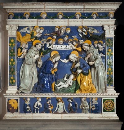 La Natividad con San Francisco de Asís y San Antonio de Padua de Giovanni della Robbia
