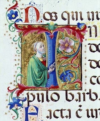Ms 542 f.44v Inicial historiada 
