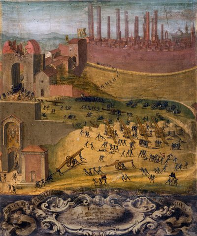 La Victoria de Porta Camollia en Siena de 1526 (temple sobre tabla) de Giovanni di Lorenzo Cini
