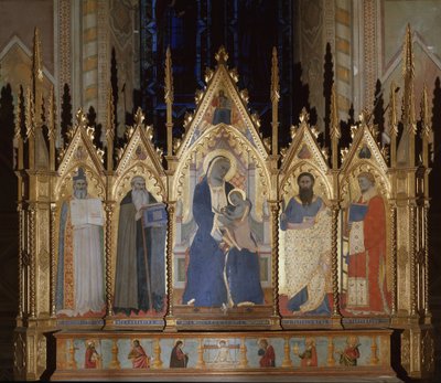 Virgen con los santos Agustín, San Antonio el Grande, San Bartolomé y San Lorenzo de Giovanni di Niccolo del Biondo