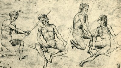 Cuatro hombres desnudos, mediados-finales del siglo XV de Giovanni di Paolo